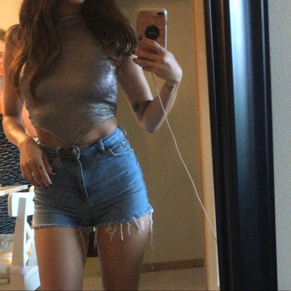 TopShop Sparkly Hanky Halter Neck Top - Picture 4 of 5